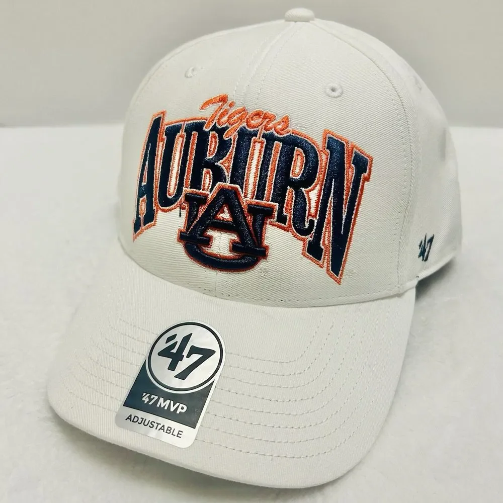 '47 Brand Auburn Tigers‎ Keystone MVP Snapback Hat Cap Adjustable White NCAA